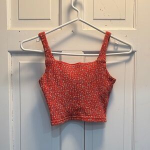 American Eagle Outfitters Red Patterned Crop Top